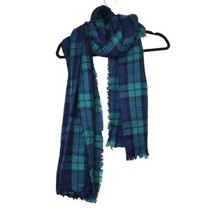 Old Navy Womens Blue Green Plaid Flannel Scarf Size OS NWT